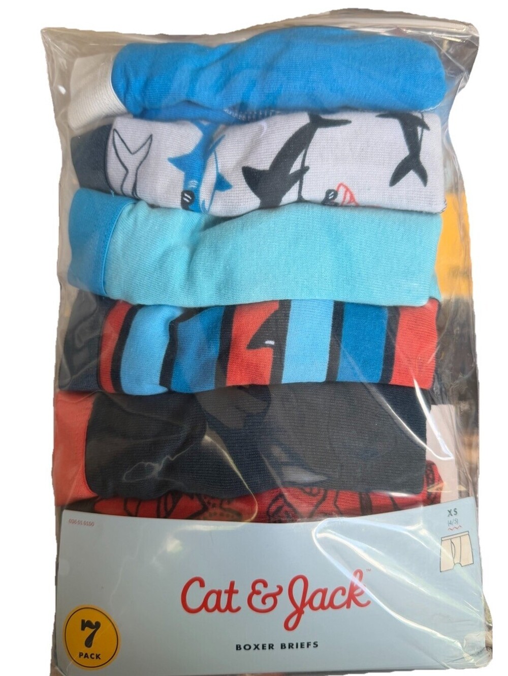 2 Lots Of Cat & Jack Boy's SEVEN Pack of Cotton Briefs Sz. XS~4/5 NEW